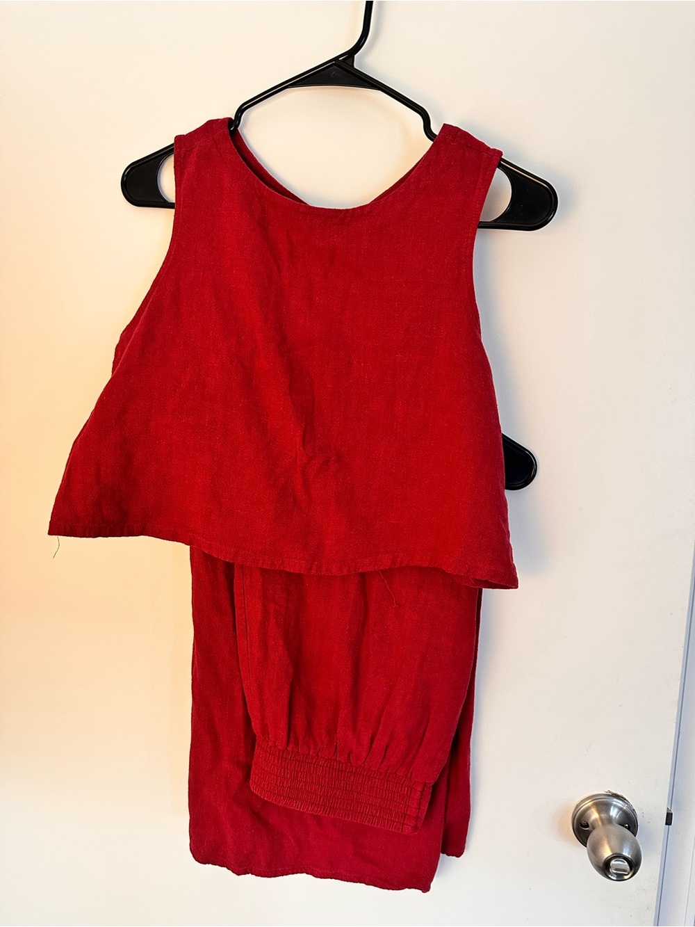 Red/Maroon Linen blend matching set